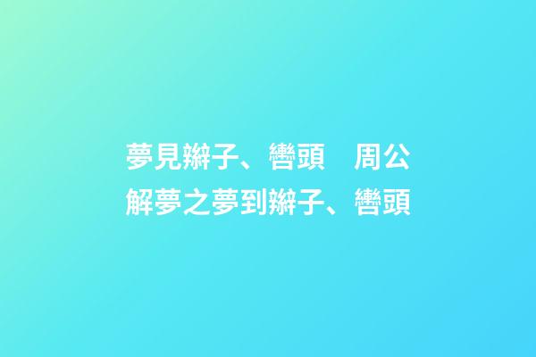 夢見辮子、轡頭　周公解夢之夢到辮子、轡頭